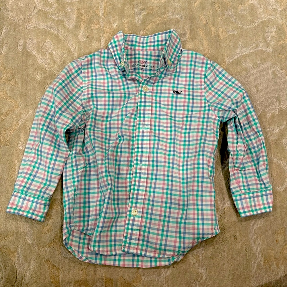 Vineyard vines, size 2 kids knit long sleeve button-down shirt